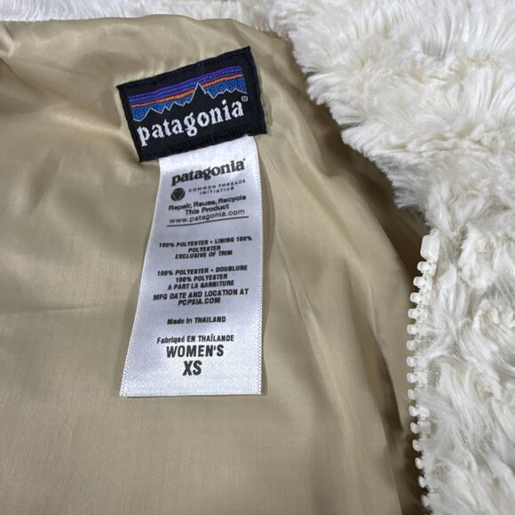 Patagonia Fleece Snap & Full Zip Pelage Jacket Women’s XS Birch White High Pile - Picture 5 of 9